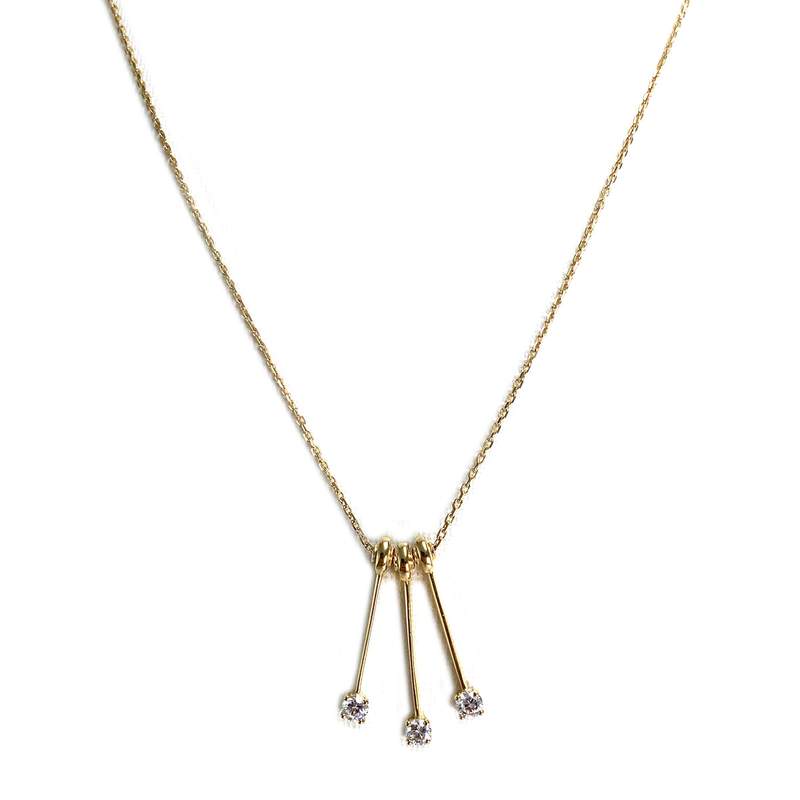 Collier d'occasion or 750 jaune maille forçat zirconias 42.5cm - vue 1