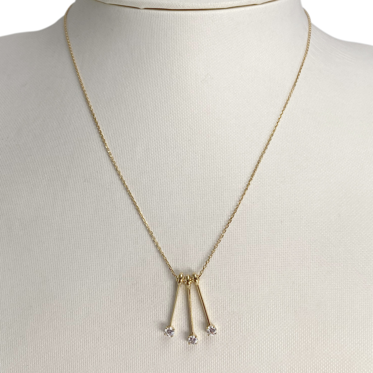 Collier d'occasion or 750 jaune maille forçat zirconias 42.5cm - vue 2