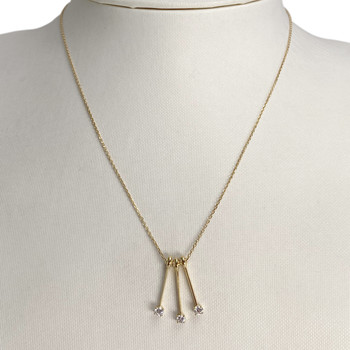 Collier d'occasion or 750 jaune maille forçat zirconias 42.5cm