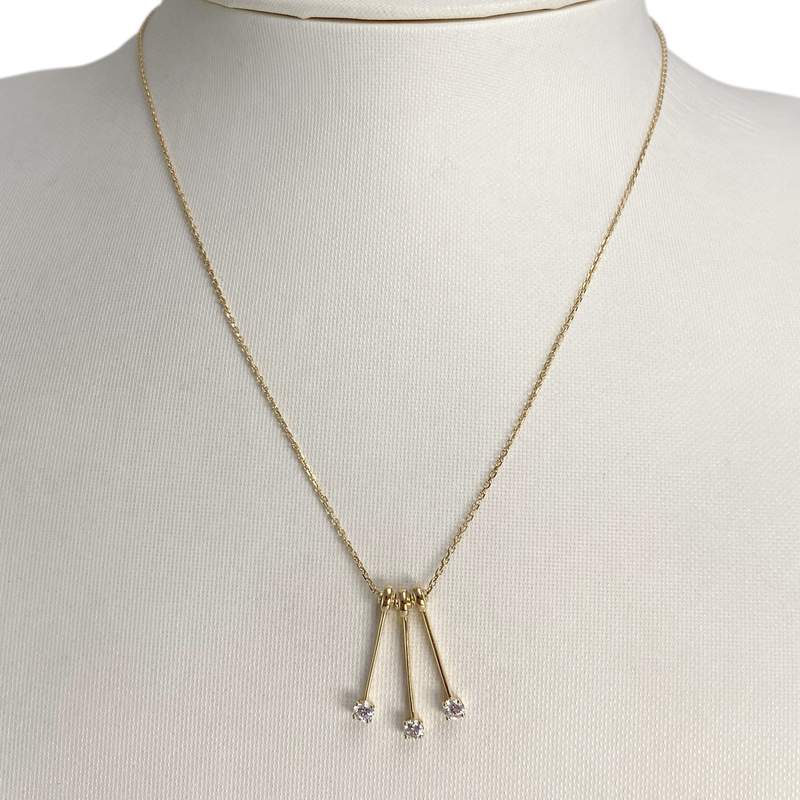 Collier d'occasion or 750 jaune maille forçat zirconias 42.5cm - vue 2