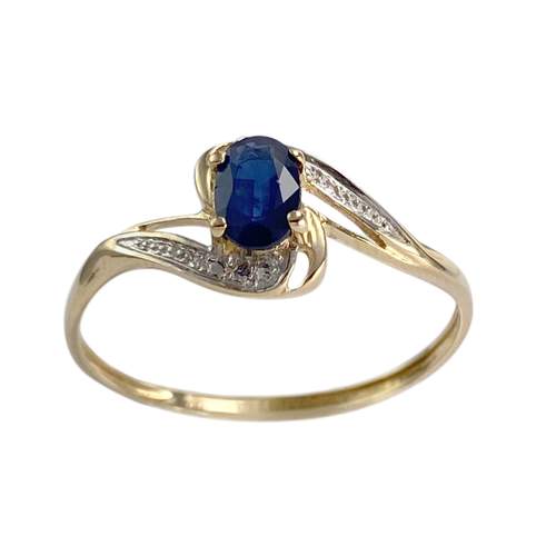 Bague d'occasion or 750 2 tons saphir
