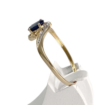 Second-hand gold 750 2-tone sapphire ring