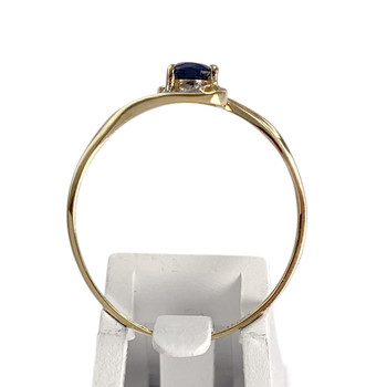 Second-hand gold 750 2-tone sapphire ring