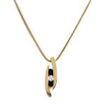 Collier d'occasion or 750 jaune maille serpent diamant saphirs - vue 1