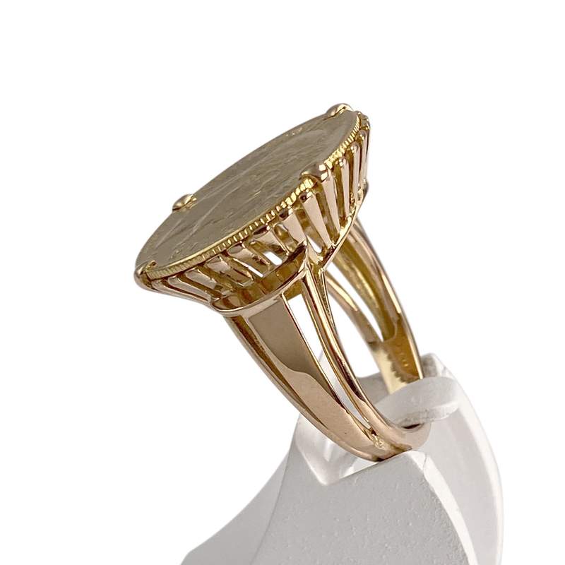 Bague d'occasion or 750 jaune porte pièce - vue 2