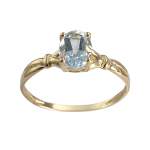 Bague d'occasion or 750 jaune topaze bleue traitée - vue 1