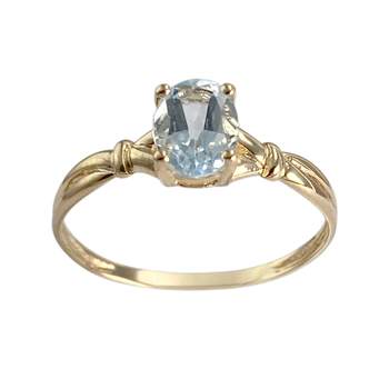 Bague d'occasion or 750 jaune topaze bleue traitée