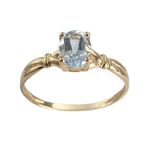 Bague d'occasion or 750 jaune topaze bleue traitée