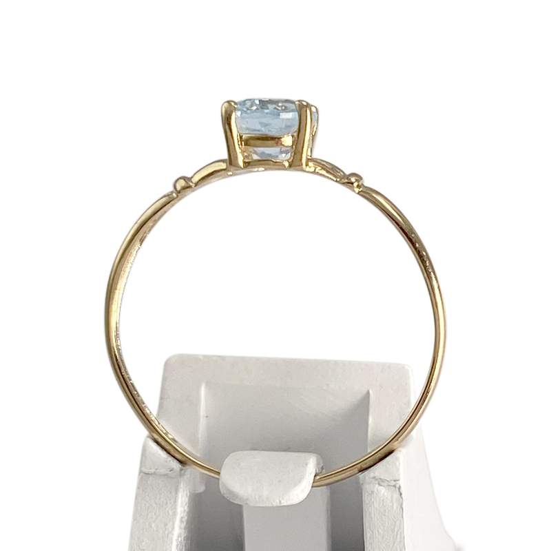 Bague d'occasion or 750 jaune topaze bleue traitée - vue 3