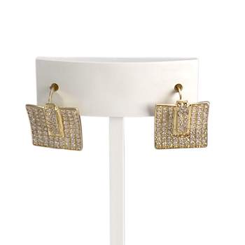 Boucles d'oreilles d'occasion or 750 jaune zirconias