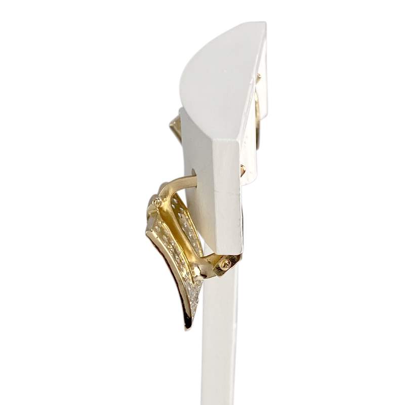 Boucles d'oreilles d'occasion or 750 jaune zirconias - vue 2