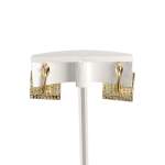 Boucles d'oreilles d'occasion or 750 jaune zirconias - vue 3