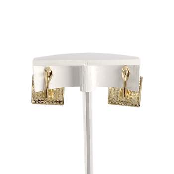 Boucles d'oreilles d'occasion or 750 jaune zirconias