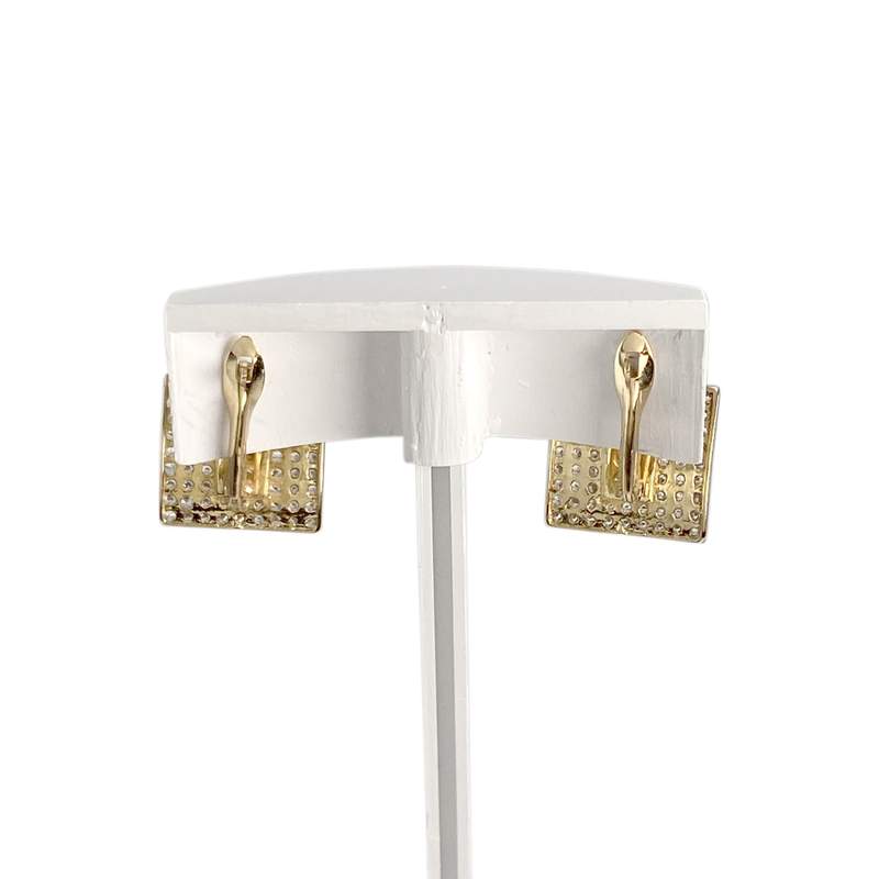 Boucles d'oreilles d'occasion or 750 jaune zirconias - vue 3