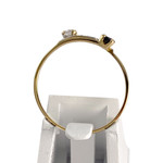 Pre-owned 750 yellow gold ring with zirconia and sapphire - view 3
