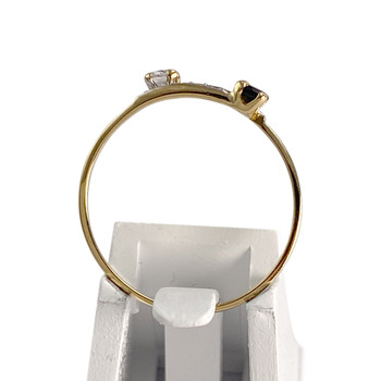 Pre-owned 750 yellow gold ring with zirconia and sapphire