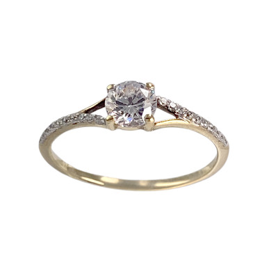 Bague d'occasion or 375 jaune zirconias - vue 1