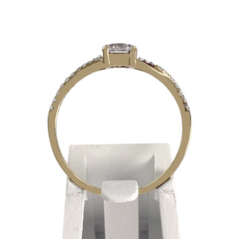 Bague d'occasion or 375 jaune zirconias