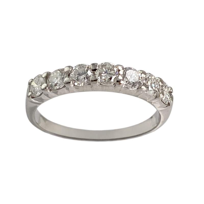 Bague d'occasion or 750 blanc diamants - vue 1