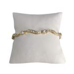 Bracelet d'occasion or 750 jaune maille fantaisie zirconias - vue 1