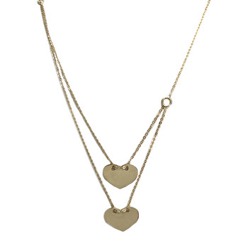 Collier d'occasion or 375 jaune coeurs maille forcat 42 cm