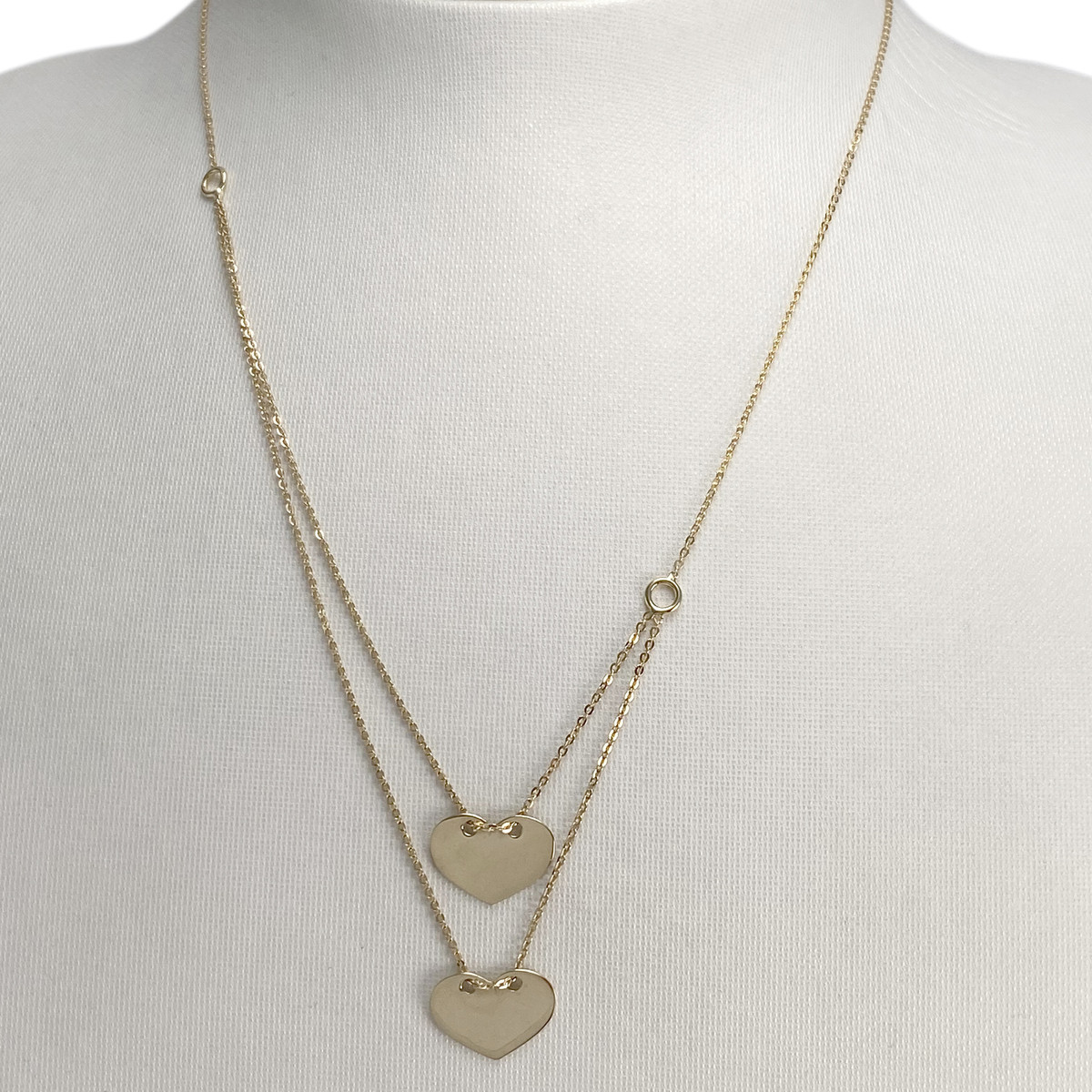 Collier d'occasion or 375 jaune coeurs maille forcat 42 cm - vue 2