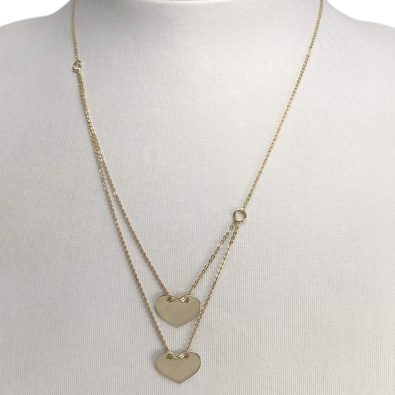 Collier d'occasion or 375 jaune coeurs maille forcat 42 cm - vue 2