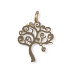 Pendentif d'occasion or 750 jaune arbre de vie zirconia - vue 1