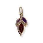 Pendentif d'occasion or 750 jaune grenat améthystes zirconias - vue 2