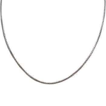 Tweedehands ketting van 750 witgoud met palmbladmotief, 44,5 cm