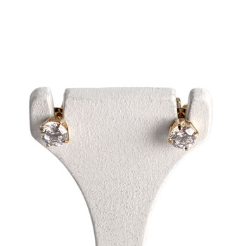 Pre-owned 750 yellow gold earrings with zirconias