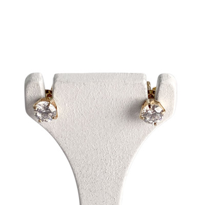 Pre-owned 750 yellow gold earrings with zirconias