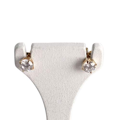 Boucles d'oreilles d'occasion or 750 jaune zirconias