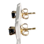 Boucles d'oreilles d'occasion or 750 jaune saphirs - vue 2