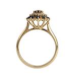 Bague d'occasion or 750 jaune diamants saphirs - vue 3