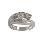 Bague d'occasion or 750 blanc diamants - vue 1