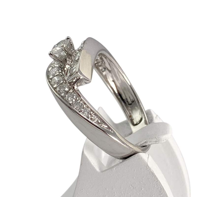 Bague d'occasion or 750 blanc diamants - vue 2