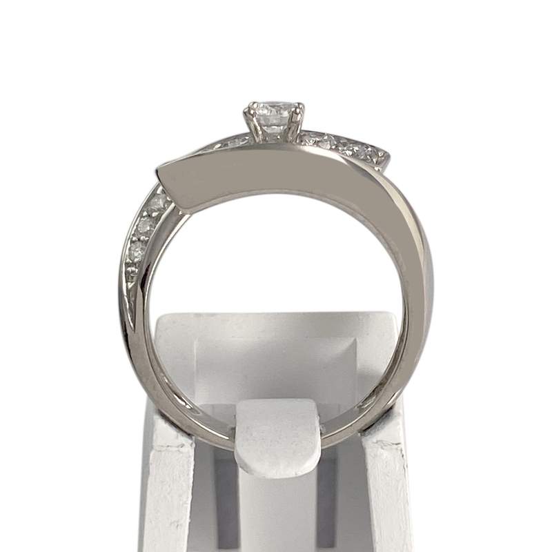 Bague d'occasion or 750 blanc diamants - vue 3