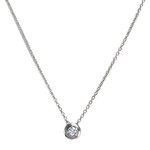 Collier d'occasion or 375 blanc maille forçat diamant 43,5 cm - vue 1