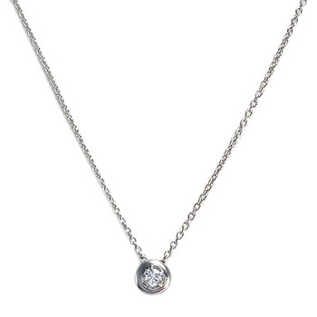 Collier d'occasion or 375 blanc maille forçat diamant 43,5 cm