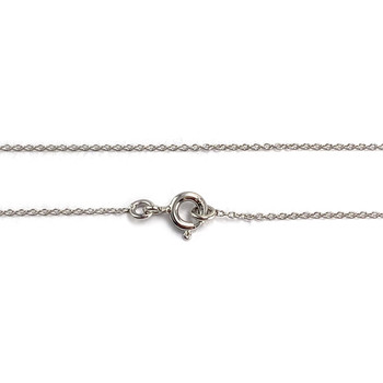 Collier d'occasion or 375 blanc maille forçat diamant 43,5 cm