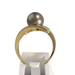 Bague d'occasion or 750 2 tons perle de Tahiti diamants - vue 3