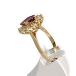 Bague d'occasion or 750 jaune rubis diamants - vue 2
