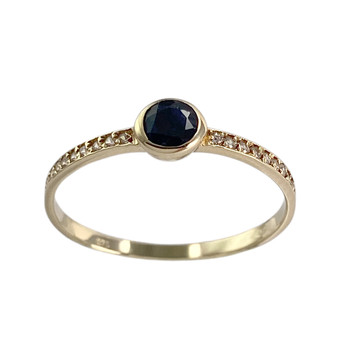 Bague d'occasion or 375 jaune saphir zirconias