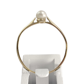 Second-hand gold ring 750 yellow cultured pearl
