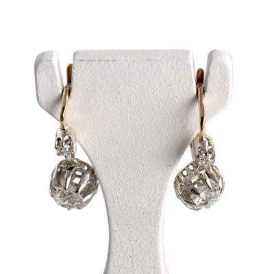 Boucles d'oreilles d'occasion 2 ors 750 diamants
