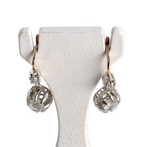 Boucles d'oreilles d'occasion 2 ors 750 diamants