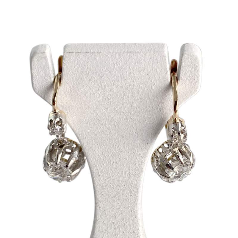 Boucles d'oreilles d'occasion 2 ors 750 diamants - vue 1