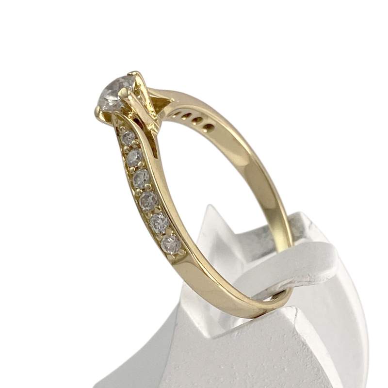 Bague d'occasion or 750 jaune diamants - vue 2