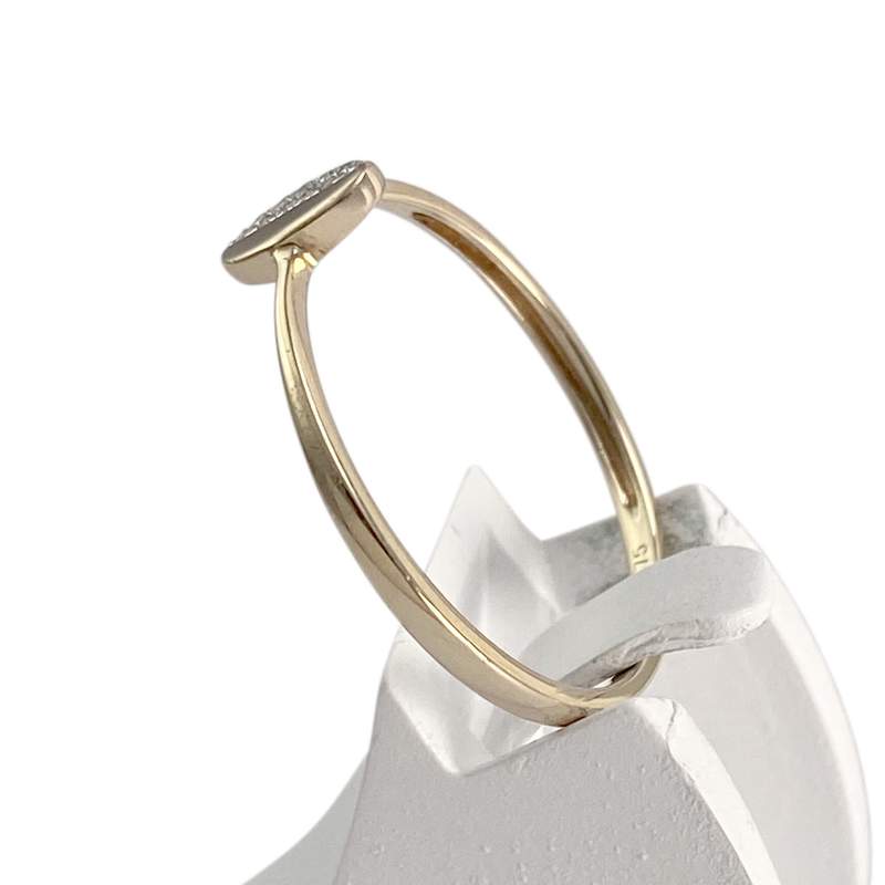 Bague d'occasion or 375 2 tons diamants - vue 2